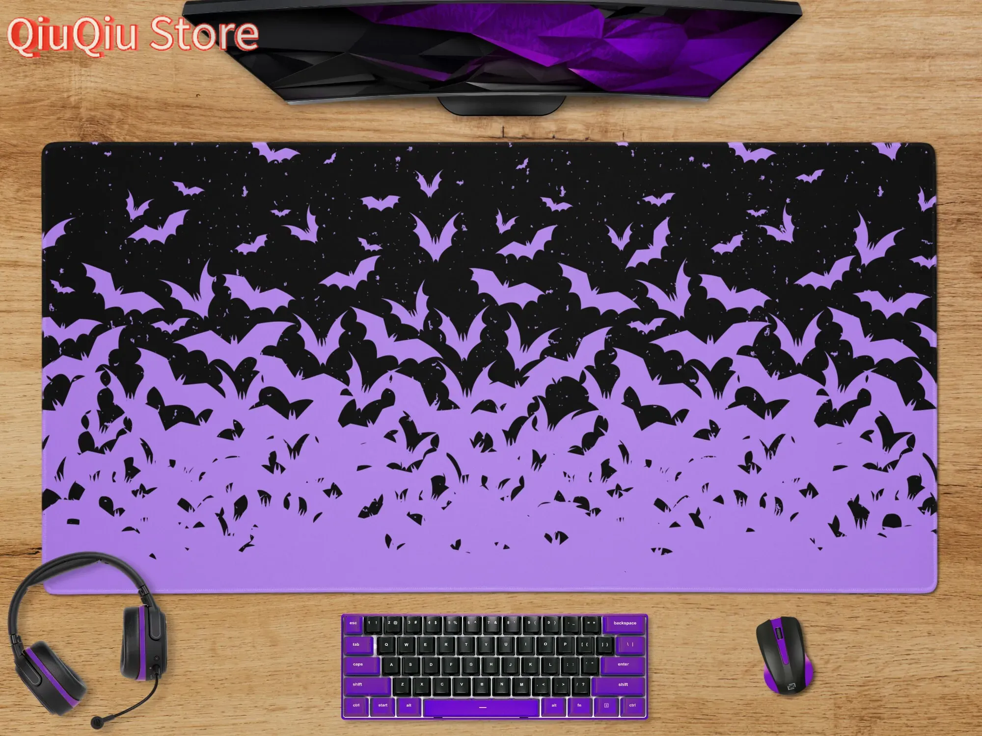 Tradescantia Purple - Alas Meja Halloween Kelelawar Alas Mouse